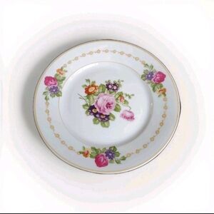 Antique Rosenthal Selb Bavaria Early 1900s Floral Gold Trim Bread Plate 5.75"